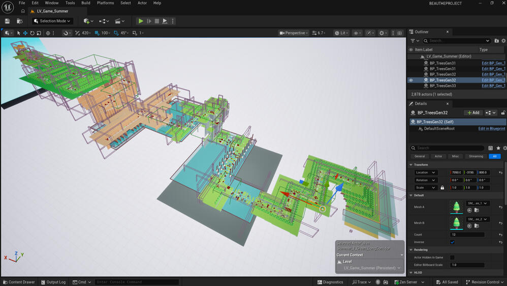 Ambiente de desenvolvimento do jogo (Unreal Engine)